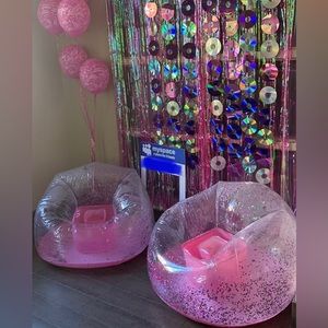 Pink Inflatable Sparkle Chair Furniture